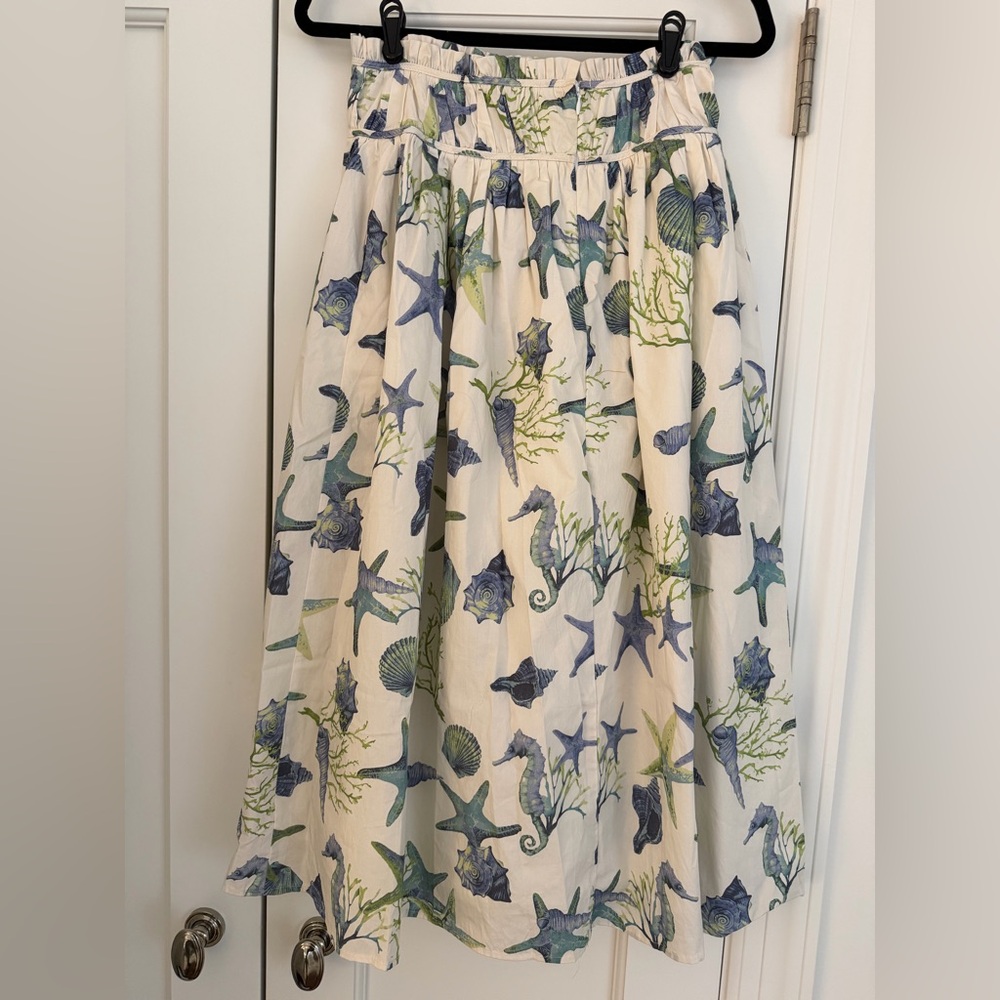 En Saison Midi Skirt & Top Ivory Blue Green (sold as set) - Picture 5 of 11